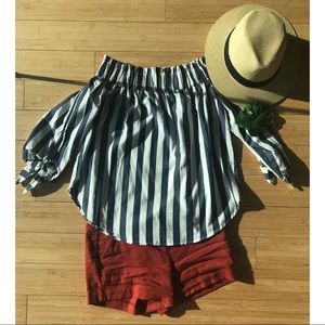 Off the Shoulder Striped Top